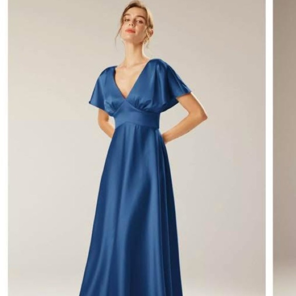 Sleek Sapphire Maxi Dress